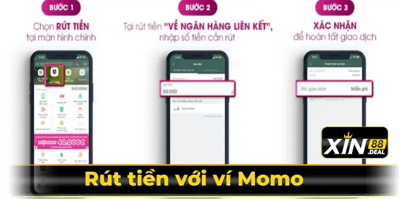 Rút tiền Xin88 với ví Momo 