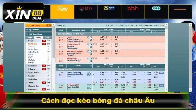 Cách đọc kèo bóng đá châu Âu đơn giản dành cho hội viên